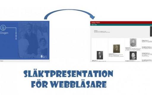 Disgen handledning - Släktpresentation för webbläsare.